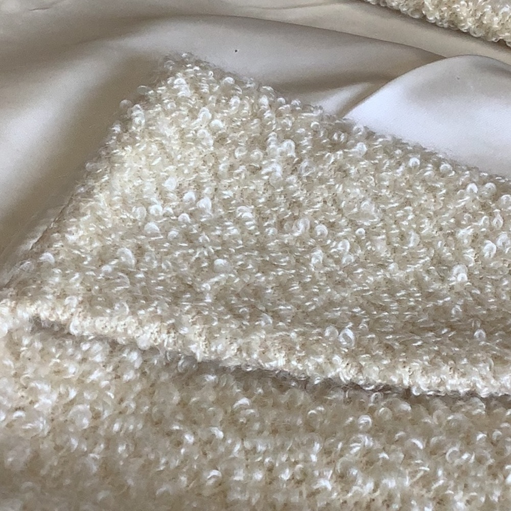 VINTAGE 1950s Cream‎ Bouclé Sateen Lined Cape Old Money Glam One Size - Picture 14 of 14